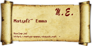 Matyé Emma névjegykártya