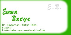 emma matye business card